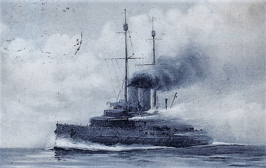 August von Ramberg: Schlachtschiff SMS Viribus Unitis - nach einer Fotografie von Alois Beer
