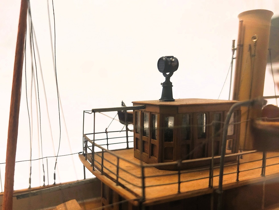 Modell des k.u.k. Finanzwache- Dampfers Zara-Zadar mit dem Deckshaus