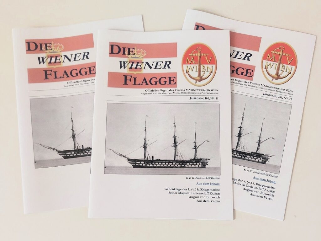 Im Ausgust 2025 ist das Heft Nr. 2/2025 der marinehistorischen Fachzeitschrift „Die Wiener Flagge“ erschienen. Die Wiener Flagge ist das offizielle Organ des Marineverband Wien.